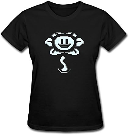 XUEJW Women's Undertale Game Cotton Round Collar T Shirt,L,Black