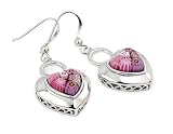 Handcrafted Murano Glass Pink Millefiori Sterling Silver Fishhook Earrings
