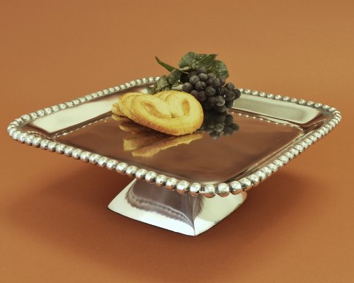 Beaded Aluminum Cake Stand