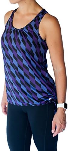 Women's Plus-size Printed Bungee Activewear Yoga Workout Tank (2X, Purple Half Chevron)