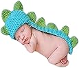 Kalevel Cute Cartoon Dinosaur Style Infant Newborn Baby Girl Boy Crochet Beanie Hat Clothes Baby Photograph Props