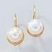 14K Yellow Gold Freshwater Pearl Leverback Earrings