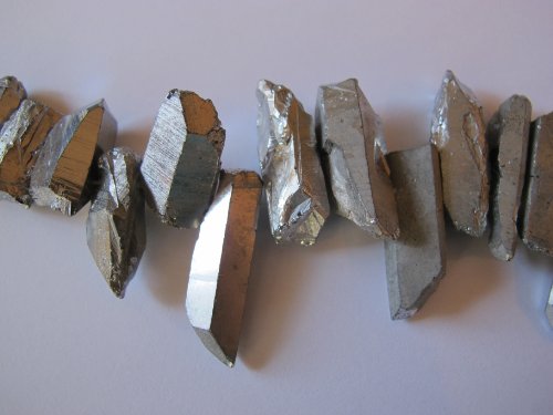 Quartz Nature Crystal Quartz Silver Color Approx 0.7''-1.5'' Gradual Spike 50pcs 16''