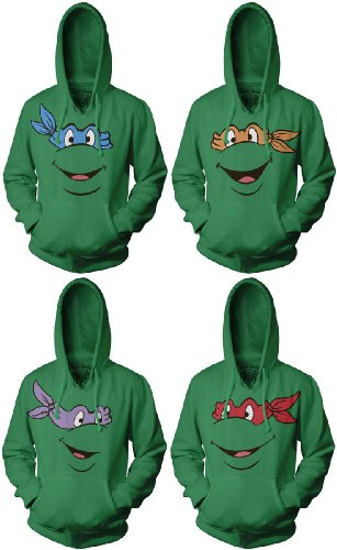  TMNT Teenage Mutant Ninja Turtles Face Green Adult Hoodie Sweatshirt