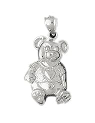 Clevereves 14K White Gold Pendant Teddy Bear 9.2 - Gram(s)