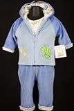 Tuti Fruiti New Fall/Winter Infant Baby Boys 3 Pc. Baby Blue Embroidered Velor Pant Set