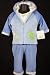 Tuti Fruiti New Fall/Winter Infant Baby Boys 3 Pc. Baby Blue Embroidered Velor Pant Set