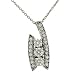 Ladies Fashion prong and Bead Set Round Diamond Pendant on Cable Chain Diamond .83cttw H/i Si3