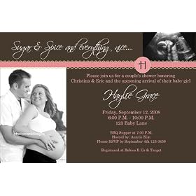 Baby Shower Sugar & Spice Invitation Photo Card