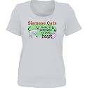 Siamese Cats Leave Paw Prints on your Heart *Bella Ladies/ JUNIORS Short Sleeve Scoop Neck FITTED TEE (T-Shirt) Various Colors