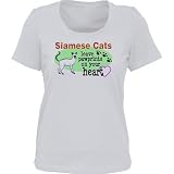 Siamese Cats Leave Paw Prints on your Heart *Bella Ladies/ JUNIORS Short Sleeve Scoop Neck FITTED TEE (T-Shirt) Various Colors