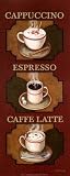 Coffee Triptych Art Poster Print by Debra Lake, 8×20