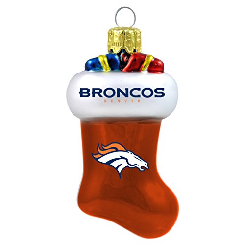 NFL Denver Broncos Blown Glass Stocking Ornament NFL Denver Broncos Blown Glass Stocking Ornament