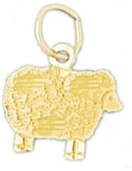 Dazzlers Solid 14k Gold Sheep Farm Animal Charm Pendant Available in three colors from jewelsberry (weights: 0.7 grams only)
