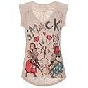 Disney Burnout V-Neck Minnie and Mickey Mouse Tee