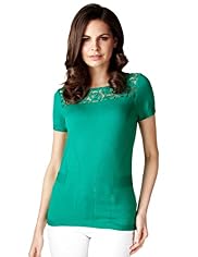 Per Una Lace & Pointelle Knitted Top