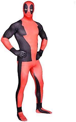 Spicylingerie Unisex Lycra Spandex Deadpool Full Bodysuit Zentai Costume Suits-S