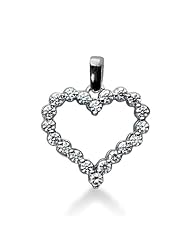 14K Gold Share Prong set Diamond Heart Pendant (0.80 cttw, F - G Color, SI2 Clarity)