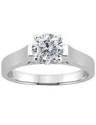 1.00 Ct Round H/I I1 Diamond 14K White Gold Ring
