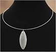 J-Steel by Fyn Studios (TM) Stainless-Steel Wire Necklace with Oval Satin Finish Pendant 843332001044