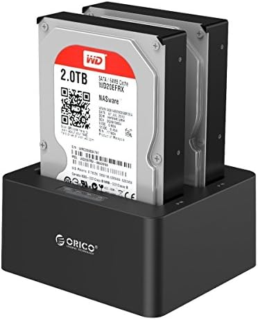 ORICO USB3.0 External Hard Disk Drive Docking Station with Two SATA Sockets for 2.5'' and 3.5'' HDD, SSD with Duplicator/Clone Function(NOT including HDD)
