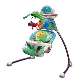 Fisher-Price J8518 Open Top Cradle Swing in Rainforest Green