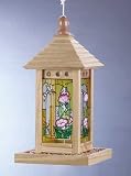 Wood and Painted Glass Birdfeeder - Style 33231