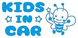 Sticker Shop Haru KIDS IN CAR ステッカー チョウの妖精 ライトブルー