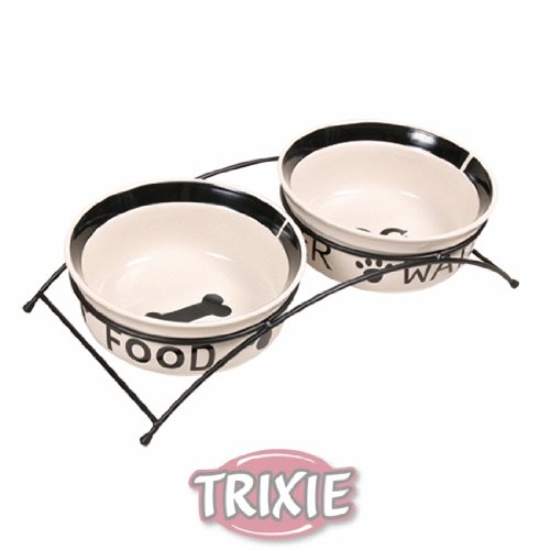 Trixie 24642 Eat-on-Feet Napf-Set, 2 × 1,6 l/ø 20 cm, weiß/schwarz Trixie 24642 Eat-on-Feet Napf-Set, 2 × 1,6 l/ø 20 cm, weiß/schwarz