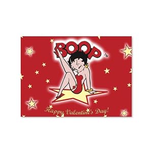 Betty Boop Lenticular Valentines Day Greeting Card 4x6, Star, Red
