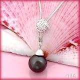 14K Black Tahitian Pearl & Diamond Lariat Necklace