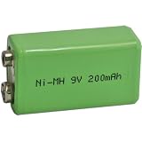 9V Rechargeable Battery NI-MH 200mAh 9 volt - 1 ea
