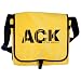 Nantucket Airport Code ACK Massachusetts Messenger Bag Yellow Barcode