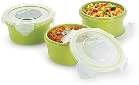 Smart Lock Sml-203 Airtight Tiffin Box With Insulated Bag , Melamine, 3 Pc Set Green