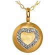 Heart Diamond Disc Pendant Necklace in 14K Yellow Gold