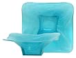 Colorful Recycled Art Glass Small Aqua Blue Wing Bowl 7 1/2"D, 2 1/2"H
