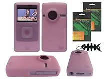 iShoppingdeals - Pink Protective Skin Case Cover, Screen Protector Guard for Flip UltraHD Video Camera, 8 GB, 2 Hours (3rd Generation) NEWEST MODEL