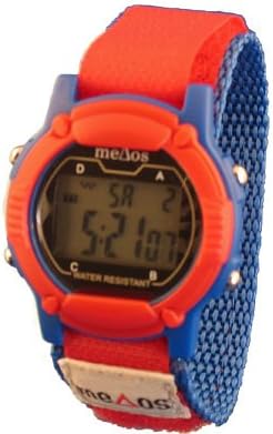 MeDose Multi-alarm Vibrating Watch - Red/Blue with Velcro Band