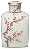 Simple Inexpensive Home D&eacute;cor Gift Idea for Her - 12"Pink Blossoms on Ivory Ice Crackle Glaze Porcelain Tea Jar