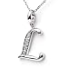Silver Diamond Initial Pendant L with Silver Chain
