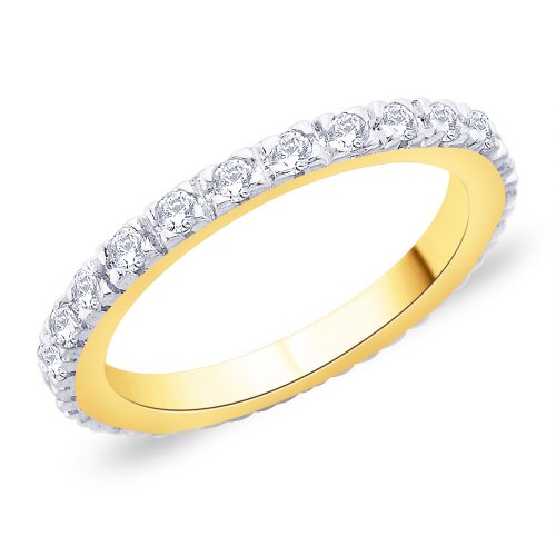Peora Goldplated Eternity Wedding Ring made with SWAROVSKI ZIRCONIA (PGR2730) (9)