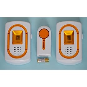 WIRELESS DOORBELL 1 REMOTE 2 CHIMES 32 SOUNDS - YELLOW
