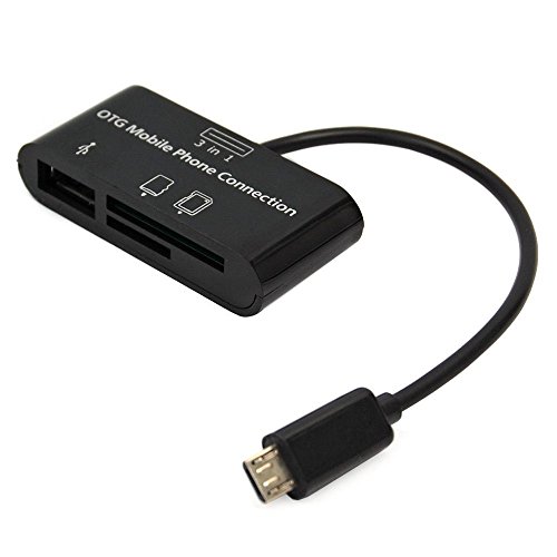 Techshowe 3 in 1 Micro USB OTG Host Adapter SD MMC TF Card Reader Hub Adapter for Samsung Galaxy S4 S2 S3 Note 2 Tablet Black