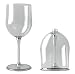 BOSO Portable Collapsible Plastic Wine Glass (BPA Free) with a Safety Carrier (Transparent)