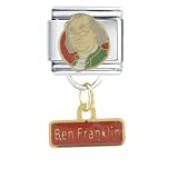 Founding Father Ben Franklin Italian Charms Bracelet Link