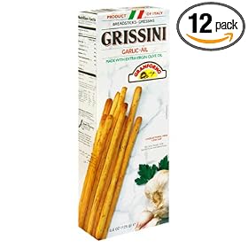 Granforno Grissini Breadsticks, Garlic, 4.4-Ounce Boxes (Pack of 12)