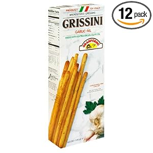 Granforno Grissini Breadsticks, Garlic, 4.4-Ounce Boxes (Pack of 12) by Granforno