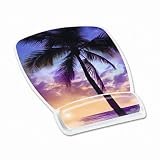 Gel Mouse Pad with Wrist Rest, Nonskid Plastic Base, 6-3/4 x 9-1/8, Sunrise