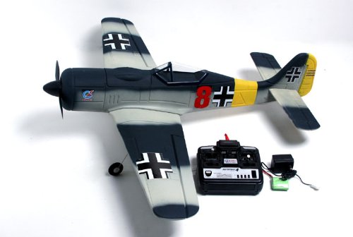 New 4 CH Black Focke-Wulf FW 190 Radio Remote Control Electric RC Warbird Airplane RTF