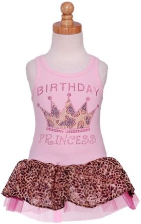 Pink Studded Birthday Princess Leopard Ruffle Leotard Baby Girls 18M